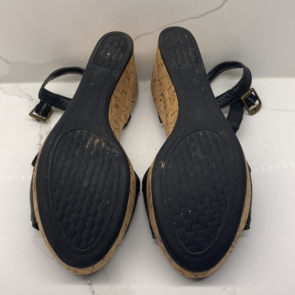 HUSH Puppies Sandals Black Adjustable Wedge Women's Size 6.5 - Picture 5 of 13